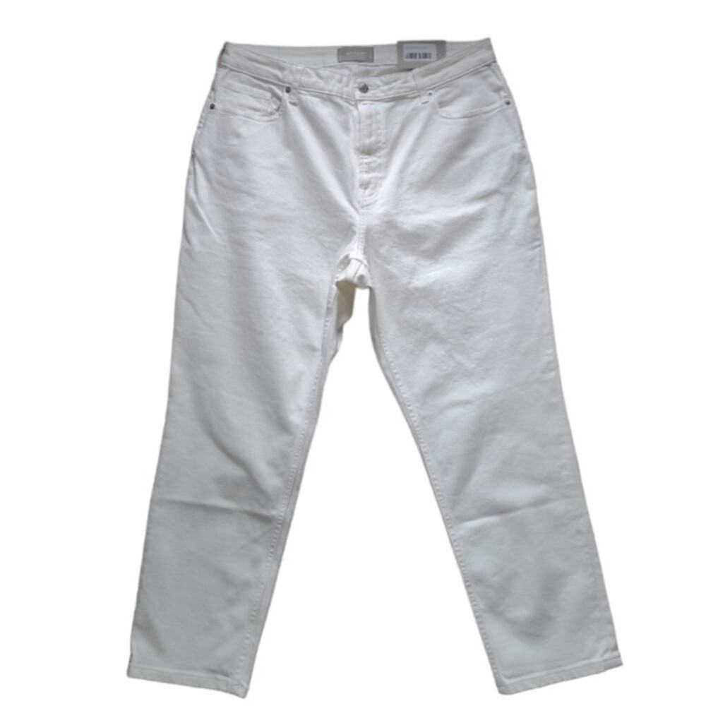 NWT Everlane Curvy Cheeky Jean High Rise Straight Size 34R White Classic Coastal
